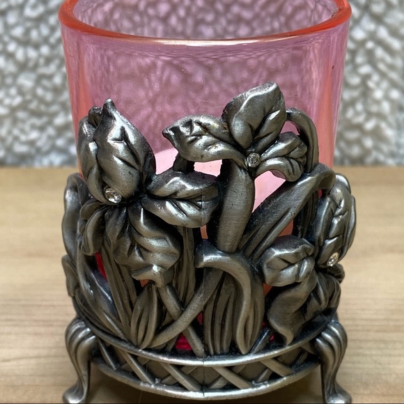 Set of three votive candle holders w/lights - Picture 3 of 6